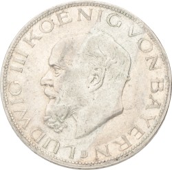 German states. Bavaria. Lüdwig III. 5 Mark. 1914 D.
