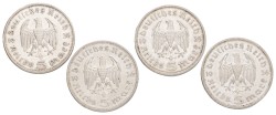 No reserve - Germany. Third Reich. Lot (4) 5 Mark. 1935 & 1936.