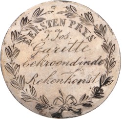 Belgium. N.D. (19th century). Engraved pricemedal on math.