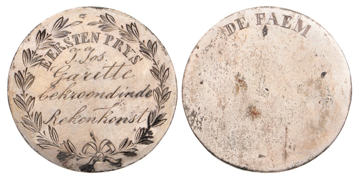 Belgium. N.D. (19th century). Engraved pricemedal on math.