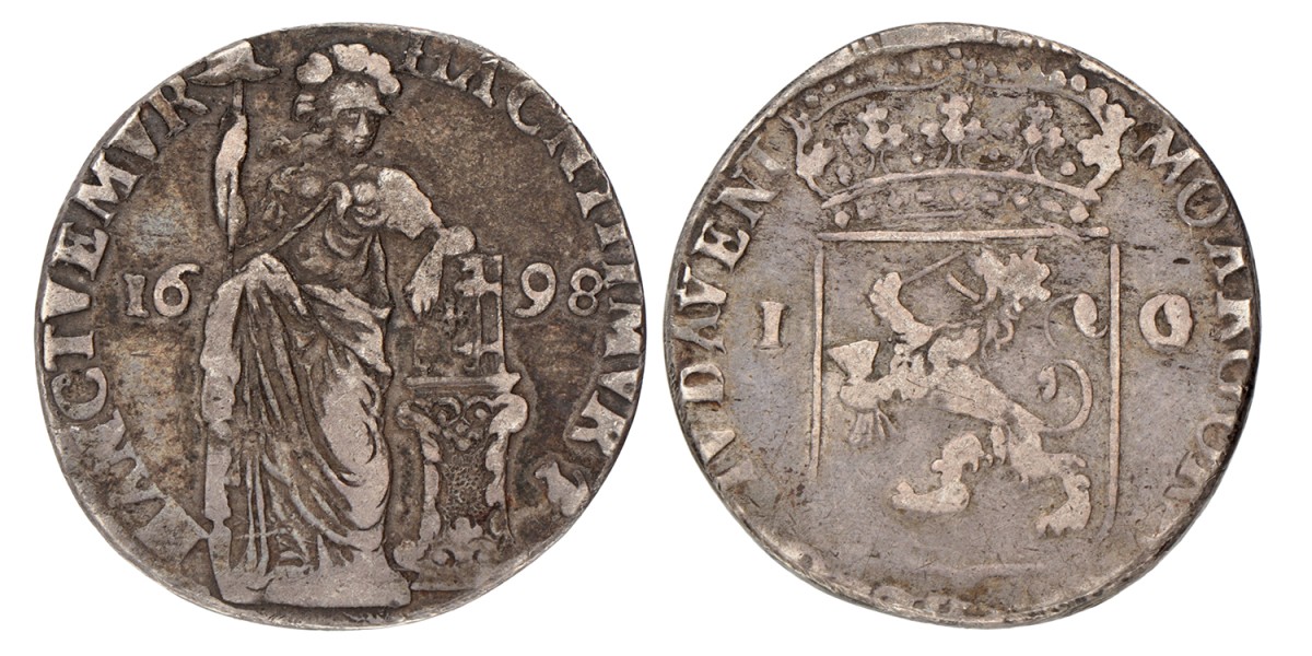 No reserve - Generaliteits Gulden. Deventer. 1698. Fraai.