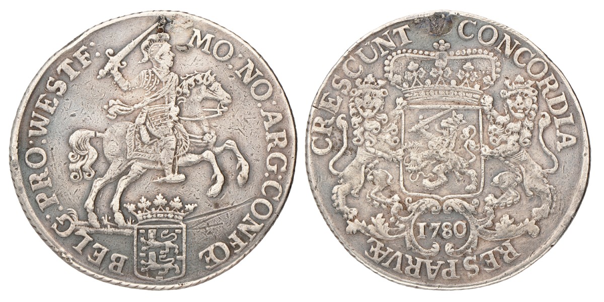Dukaton of zilveren rijder. West-Friesland. 1780. Zeer Fraai.