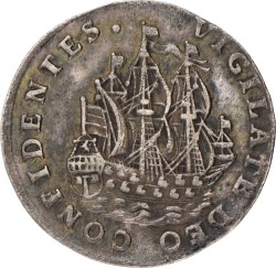 Scheepjeschelling van 6 stuiver. West-Friesland. 1736. Zeer Fraai +.