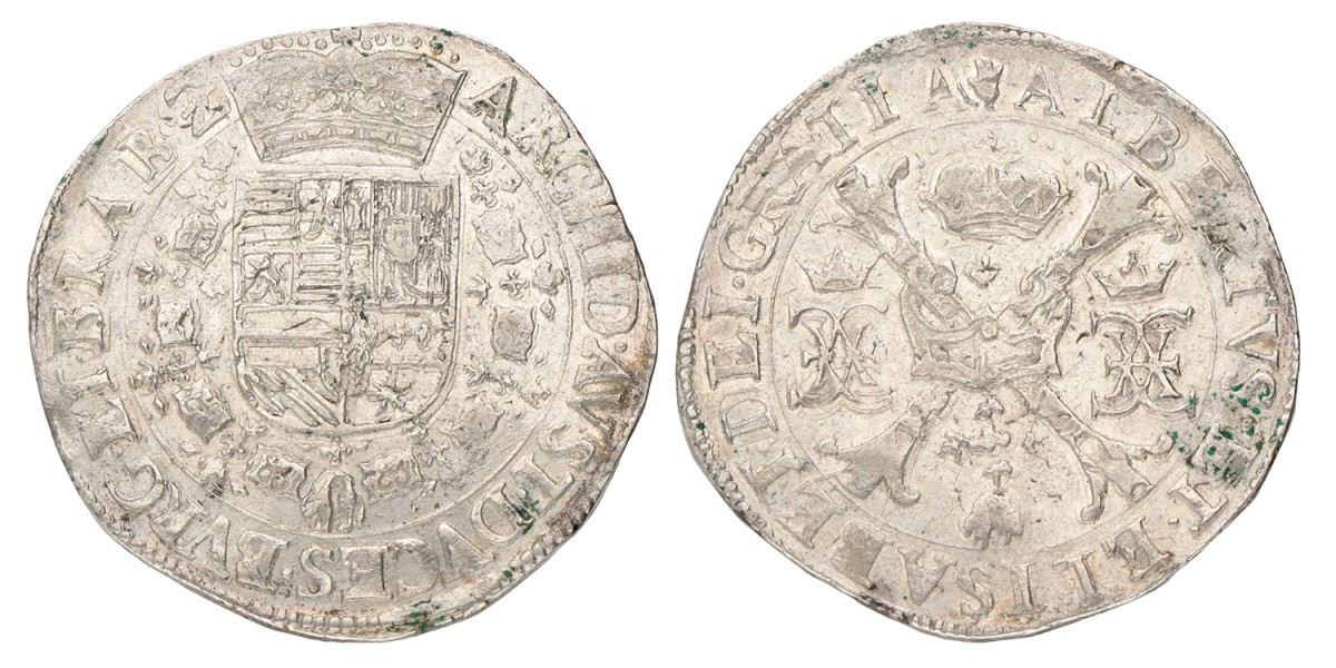 Patagon. Brabant. Antwerpen. Albrecht & Isabella. Z.J. (1612-1621). Zeer Fraai.