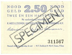 Nederland. 2½ gulden. Waardebon. Type 1940. Type Rotterdam. - UNC.