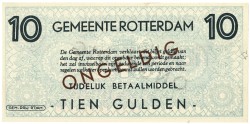 Nederland. 10 gulden. Waardebon. Type 1940. Type Rotterdam. - UNC.