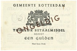 Nederland. 1 gulden. Waardebon. Type 1940. Type Rotterdam. - UNC.