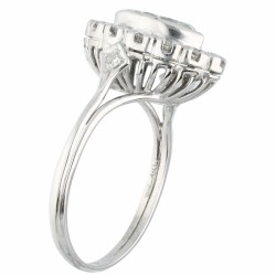 Witgouden markies ring bezet met ca. 1.32 ct. diamant - 14 kt.