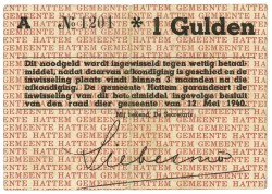 Nederland. 1 gulden. Waardebon. Type 1940. Type Hattem. - Zeer Fraai.