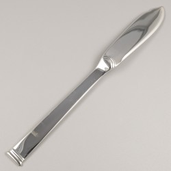 Christofle 7-delige set vismessen, model Commodore, Sterling zilver.