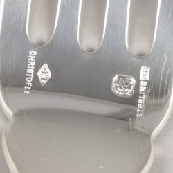 Christofle 7-delige set visvorken, model Commodore, Sterling zilver.