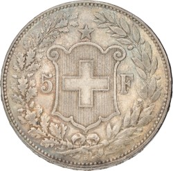 Switzerland. 5 Francs. 1900 B.