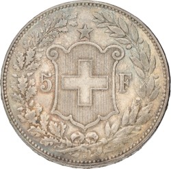 Switzerland. 5 Francs. 1900 B.