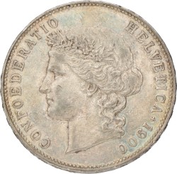 Switzerland. 5 Francs. 1900 B.