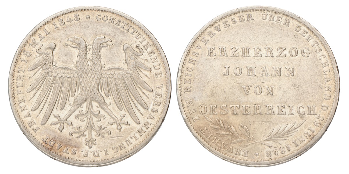 German states. Frankfurt. 2 Gulden. 1848.
