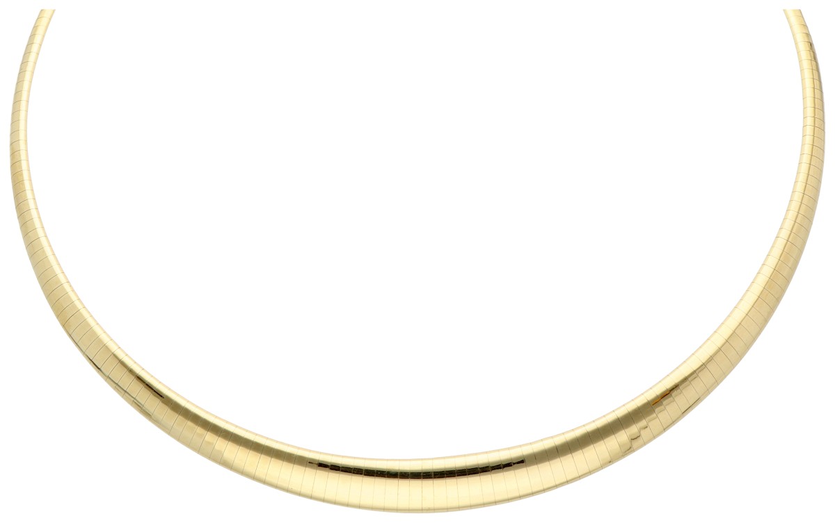 14K Geelgouden omega schakelcollier.