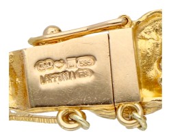 Björn Weckström 'Mariehand' 14K geelgouden naturalistische schakelarmband voor Lapponia.