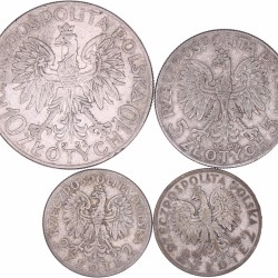 Poland. Lot (4) 2, 5 and 10 Zlotych. 1932, 1934.