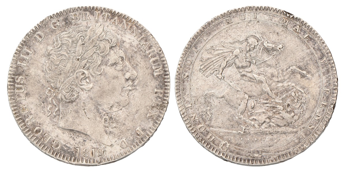 Great Britain. George III. Crown. 1819 LIX.