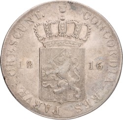 Zilveren Rijksdaalder. Willem I. 1816. Zeer Fraai / Prachtig.