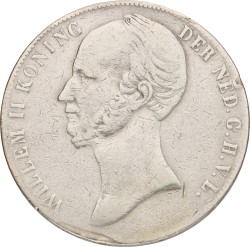 2½ Gulden. Willem II. 1845. Zeer Fraai.