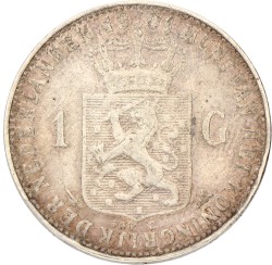 1 Gulden. Wilhelmina. 1901. Zeer Fraai.