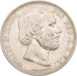 2½ Gulden. Willem III. 1863. Zeer Fraai.