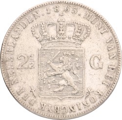 2½ Gulden. Willem III. 1863. Zeer Fraai.