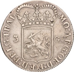 3 gulden - generaliteits. Utrecht. 1794. Zeer Fraai +.