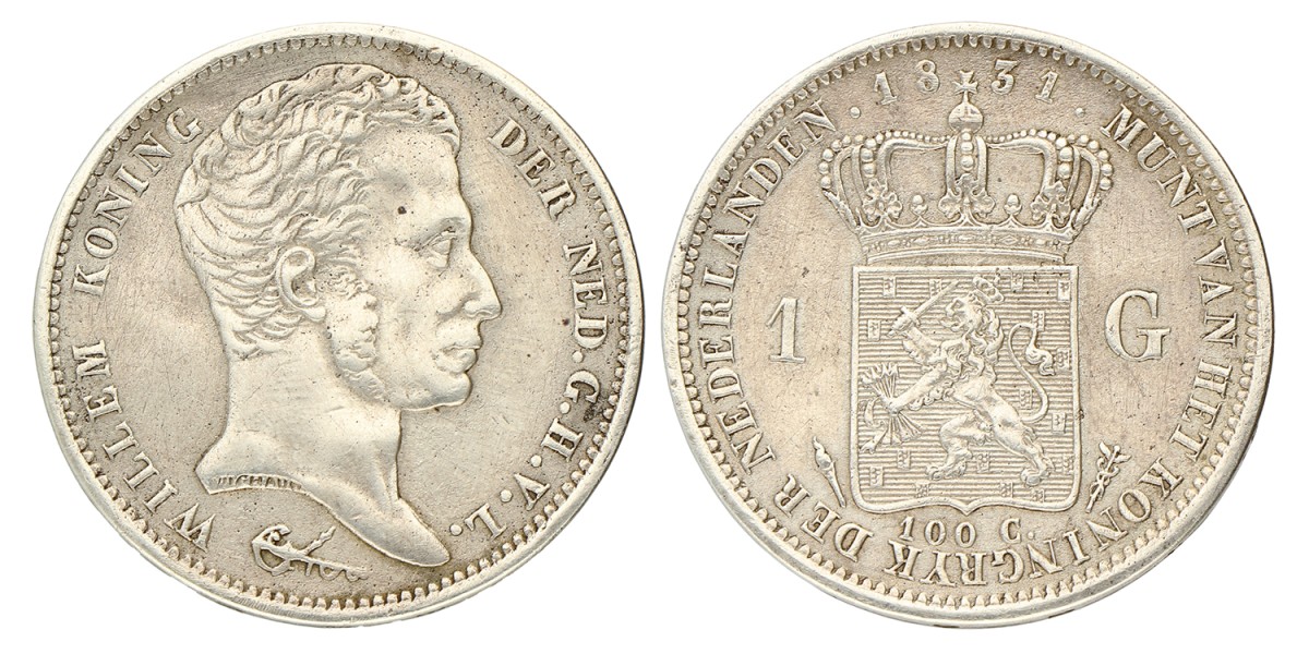 1 Gulden. Willem I. 1831. Zeer Fraai.