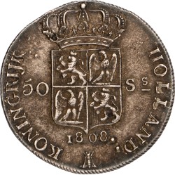 50 Stuivers. Lodewijk Napoleon. 1808. Zeer Fraai.