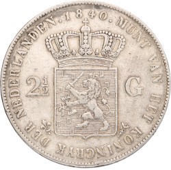 No reserve - 2½ Gulden. Willem I. 1840. Zeer Fraai.