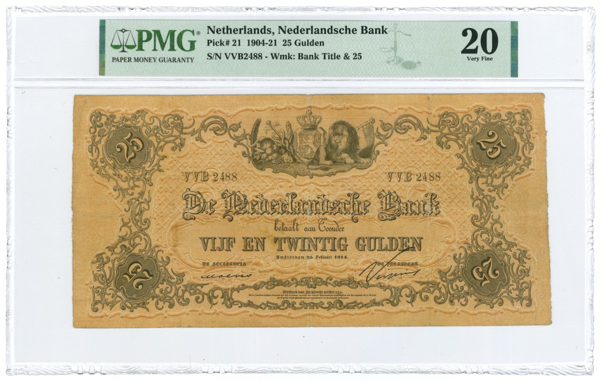 Nederland. 25 gulden. Bankbiljet. Type 1860. - PMG 20.