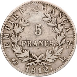 France. Empire. Napoleon. 5 Francs. 1812 L.