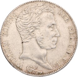 3 Gulden. Willem I. 1824 U met streep. Zeer Fraai.