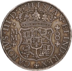 Mexico. Spanish colony. Charles III. 8 Reales. 1761 MM. VF +.