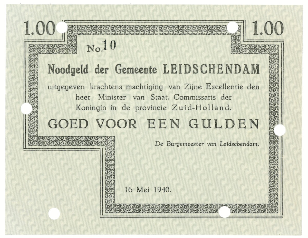 Nederland. 1 gulden. Waardebon. Type 1940. Type Leidschendam. - UNC.