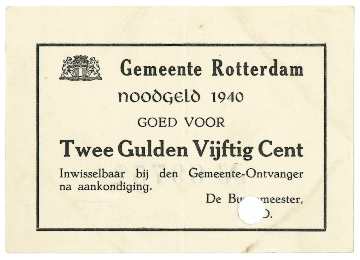 Nederland. 2½ gulden. Waardebon. Type 1940. Type Rotterdam. - Prachtig.
