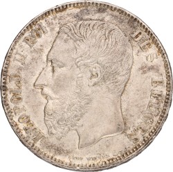 No reserve - Belgium. Leopold II. 5 Francs. 1870.