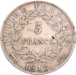 5 Francs. Napoleon. 1812. Zeer Fraai / Prachtig.