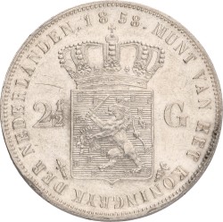 2½ Gulden. Willem III. 1858. Prachtig.