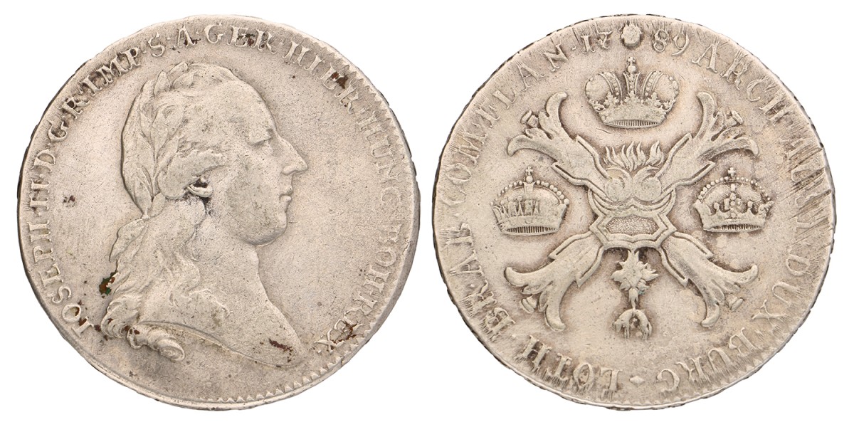 Kronenthaler. Brabant. Brussel. Jozef II. 1789. Zeer Fraai.