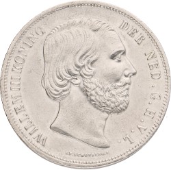 2½ Gulden. Willem III. 1854-52. Prachtig / UNC.