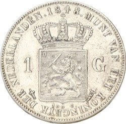 1 Gulden. Willem II. 1848. Prachtig.