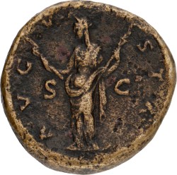 Roman Empire. Faustina Maior. Sestertius. ND (141).