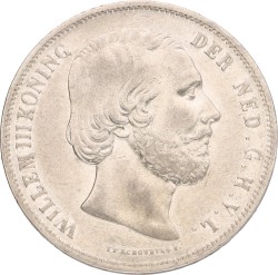 2½ Gulden. Willem III. 1853-52. Zeer Fraai +.