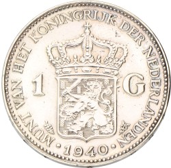 1 Gulden. Wilhelmina in Londen. 1940. Zeer Fraai -.