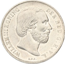 1 Gulden. Willem III. 1861. Prachtig.