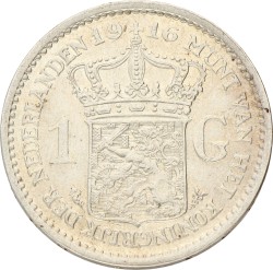 1 Gulden. Wilhelmina. 1916. Prachtig.