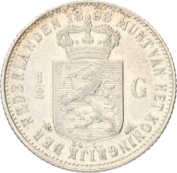 ½ Gulden. Wilhelmina. 1898. Prachtig.